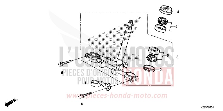 TIGE DE DIRECTION (CRF125F/FB K) de CRF125F "Petites Roues" EXTREME RED (R292) 2019